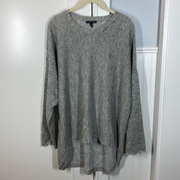 Eileen Fisher Tops - Eileen Fisher Gray Organic Linen & Organic Cotton Tunic Top Size XL Minimalist